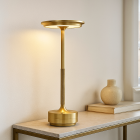 Modern rechargeable table lamp gold, Arvind, 3W, warm to cold white adjustable LED, with switch