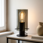 Design table lamp grey, Dilaram, with switch