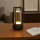Modern rechargeable table lamp black, Elian, 3W, warm to cold white adjustable LED, with switch