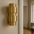 Modern wall light brass, Ludo