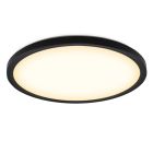 Plastic flush ceiling light black, Shona, 18W, 3000K LED, 3-step dimmable