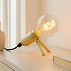 Metal table lamp gold, Gidon, with switch