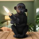 Modern table lamp black, Monkey, with switch