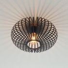 Industrial flush ceiling light black, Lieve