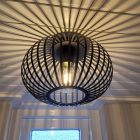 Industrial flush ceiling light black, Lieve