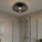 Industrial bathroom ceiling light black, Lieve, IP44