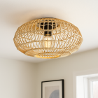 Rustic flush ceiling light brown, Emilio