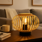 Bamboo table lamp brown, Lieve, with switch