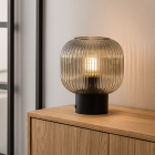 Retro table lamp grey, Charlois, with switch
