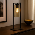 Industrial table lamp black, Tonia, with switch