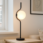 Modern table lamp black, Merel, with switch