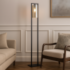 Industrial floor lamp black, Tonia, with switch