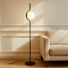Modern floor lamp black, Merel, with switch