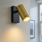 Modern wall spotlight brass, Nadi, with switch