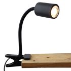 Modern clip spotlight black, Elena, with switch