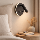 Modern wall light black, Alec, 9W, 3000K LED, with switch