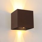 Modern up down wall light rust coloured, Dion, IP65