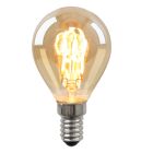 Dimmable Olucia E14 LED filament bulb Tuelo, amber, 4W, 2200K