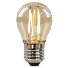 Dimmable Olucia E27 LED filament bulb Melchis, amber, P45, 2W, 2200K