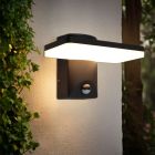 Modern outdoor wall light with motion sensor black, Loris, 12W, 2700K LED, IP44