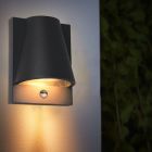 Modern outdoor wall light with motion sensor black, Luana, IP43