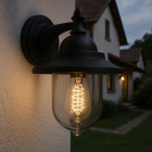 Classic outdoor light black, Tariq, IP44