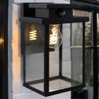 Modern outdoor wall light with motion sensor black, Jesca, IP44