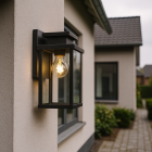 Modern outdoor light black, Jesca, IP44