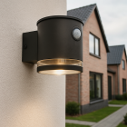 Modern solar outdoor wall light black, Tommy, 1W, 2700K LED, IP54