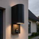 Modern outdoor wall light with motion sensor black, Corina, IP54