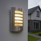 Modern outdoor wall light with motion sensor silver, Manuel, IP44