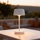 Modern outdoor table lamp white, Emily, 3W, 3000K LED, IP44, 3-step dimmable