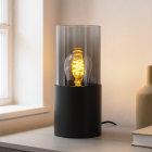 Modern table lamp black, Huy, with switch