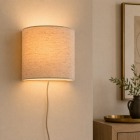 Japandi wall light beige, Timmy, with switch
