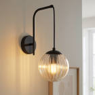 Retro wall light amber, Rifka, with switch