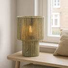 Rustic table lamp green, Sanny, with switch