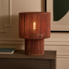 Rustic table lamp red, Sanny, with switch