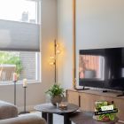 Design floor lamp amber, Remo, with switch