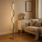 Design floor lamp silver, Kuno, 36W, 3000K LED, 3-step dimmable
