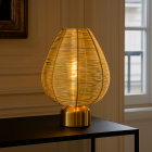 Modern table lamp brass, Lesly, with switch