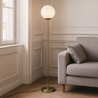 Design floor lamp white, Dolf, with switch