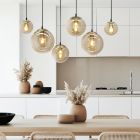 Design pendant light amber, Dolf