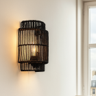 Rustic wall light black, Selena, with switch