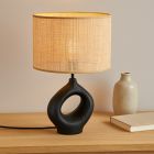 Rustic table lamp black, Bette, with switch