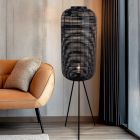 Industrial floor lamp black, Pinar, with switch