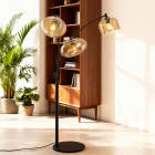 Modern floor lamp amber, Caia, with switch