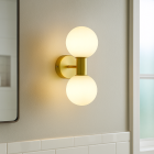 Modern bathroom wall light gold, Amer, IP44
