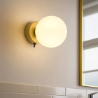 Modern bathroom wall light gold, Amer, IP44