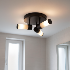 Modern bathroom ceiling light black, Callum, IP44