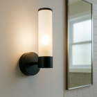 Modern bathroom wall light black, Callum, IP44